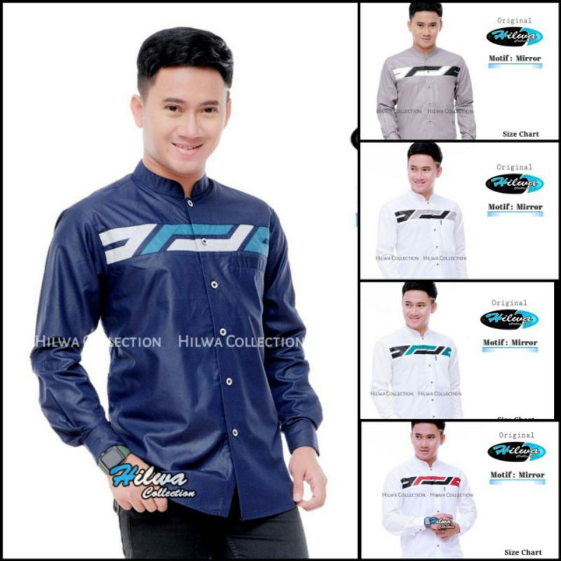 original koko hadroh motif mirror baju koko dewasa syubbanull azmi//koko muslimin