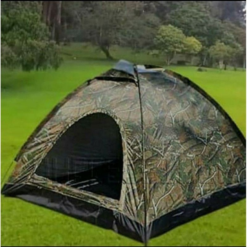 Tenda camping terpal kapasitas 4-5 orang - Tenda camuflase - Tenda army - tenda kemping terpal