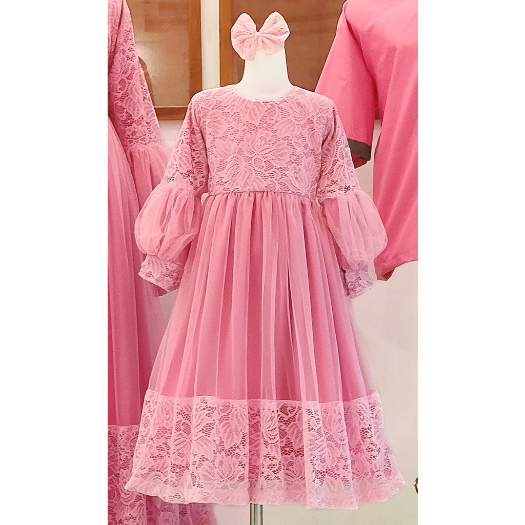 Gamis Annisa Baby Pink | Gamis Anak Perempuan | Gamis Dewasa | Baju Gamis Couple | Baju Unik | Baju Anak Unik | Gamis Terjangkau | Gamis Keluarga| couple family murah