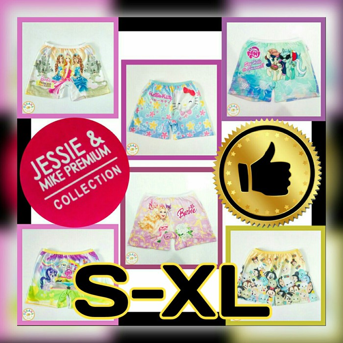 Celana Pendek Boxer Anak Karakter Premium | Jessie Mike (S-XL)