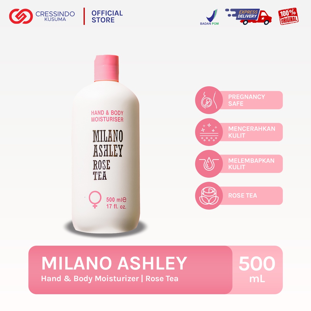 MILANO ASHLEY Rose Tea Hand &amp; Body Lotion Moisturiser