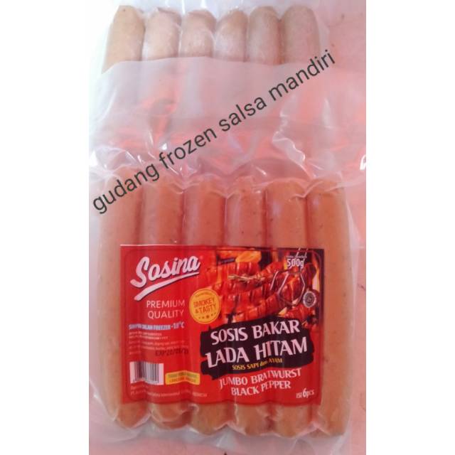 

Sosis Sapi Bratwurst Lada Hitam Jumbo Sosina