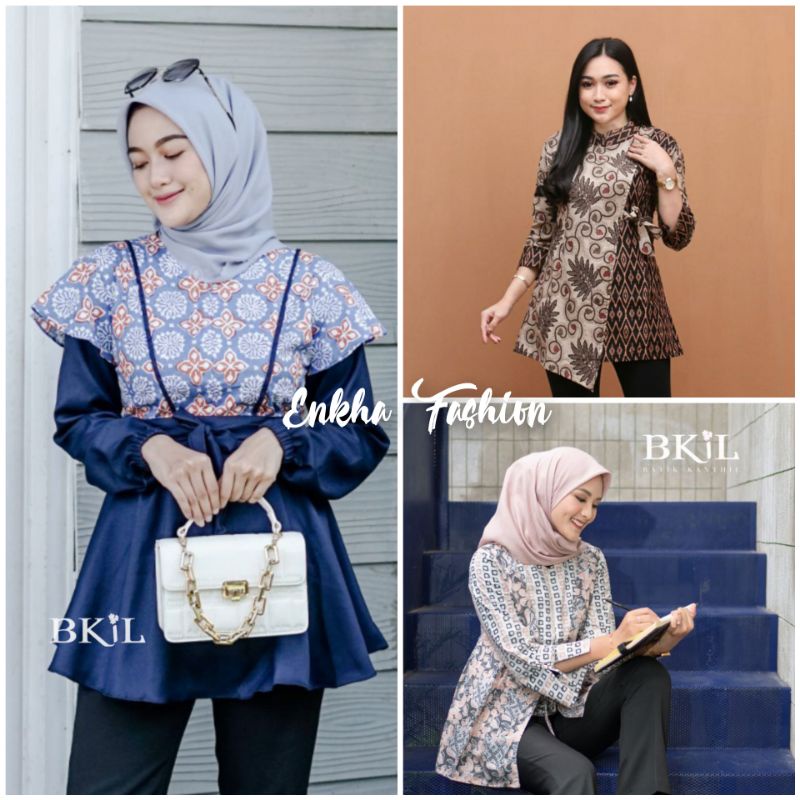 BAJU BATIK WANITA MODERN MONALISA GENES M,L,XL asli PEKALONGAN