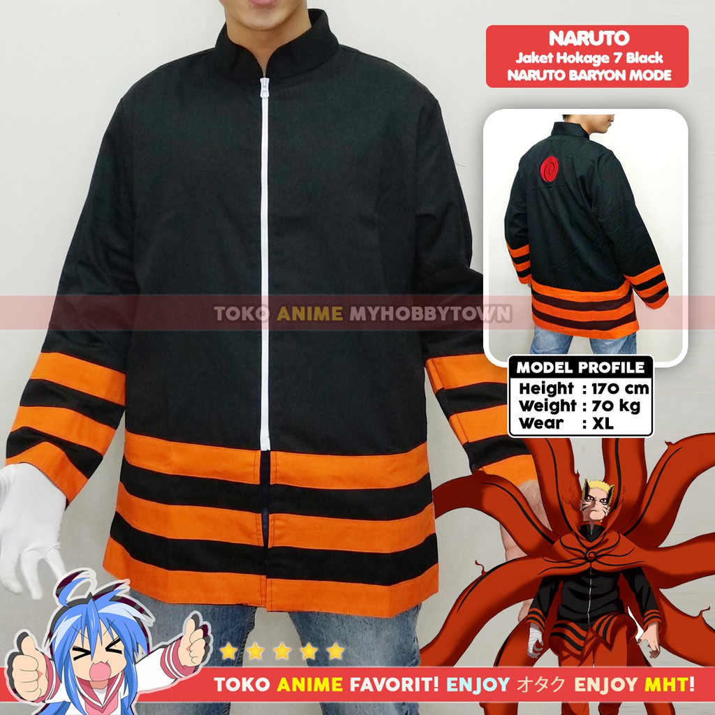 Jaket Naruto Hokage 7 Baryon Mode Kostum Anime Cosplay