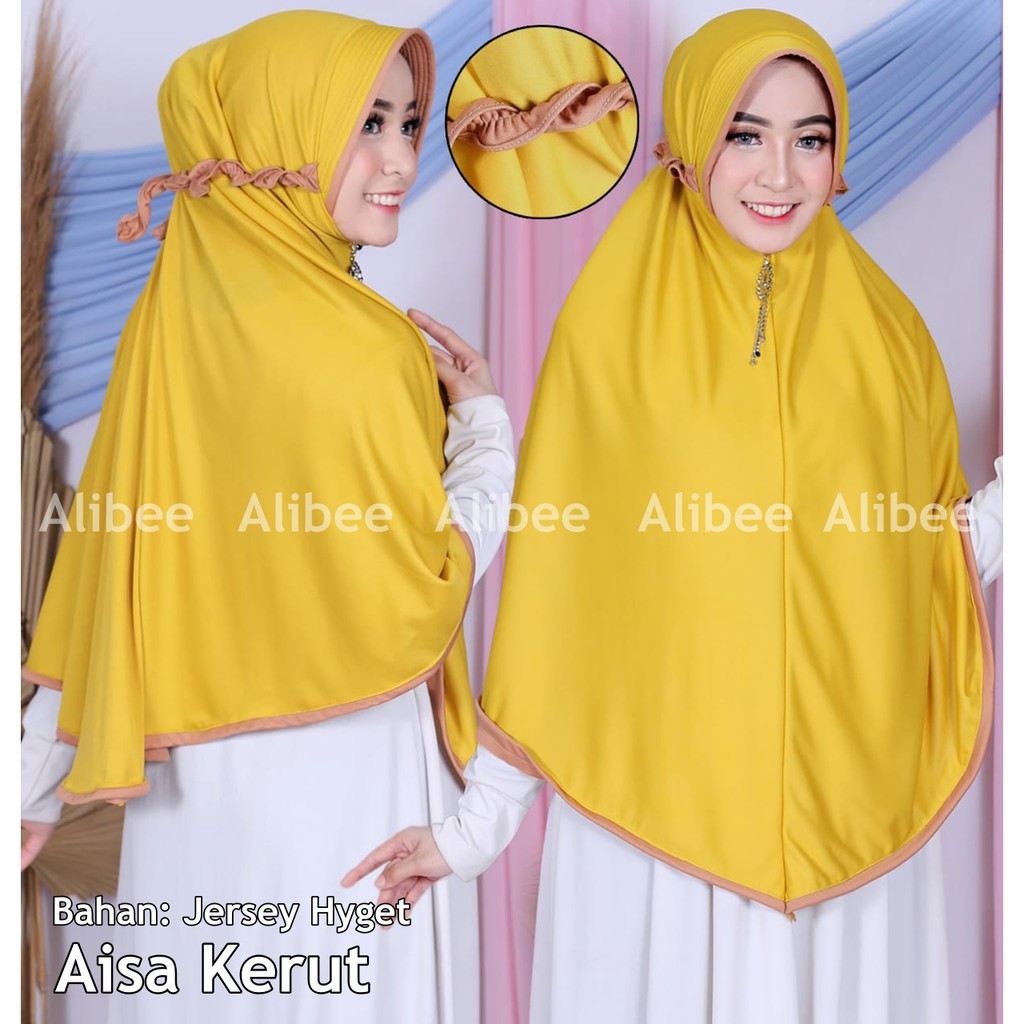 JILBAB AISA KERUT - Hijab Instant Jersey Hyget Murah Jumbo