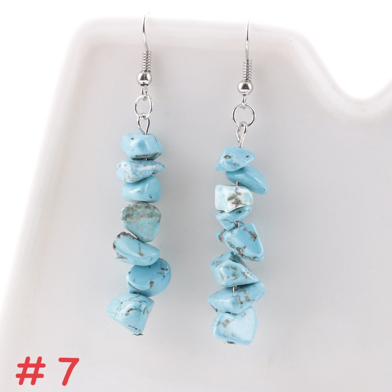 Anting Batu 7 Chakra Reiki Natural Stone