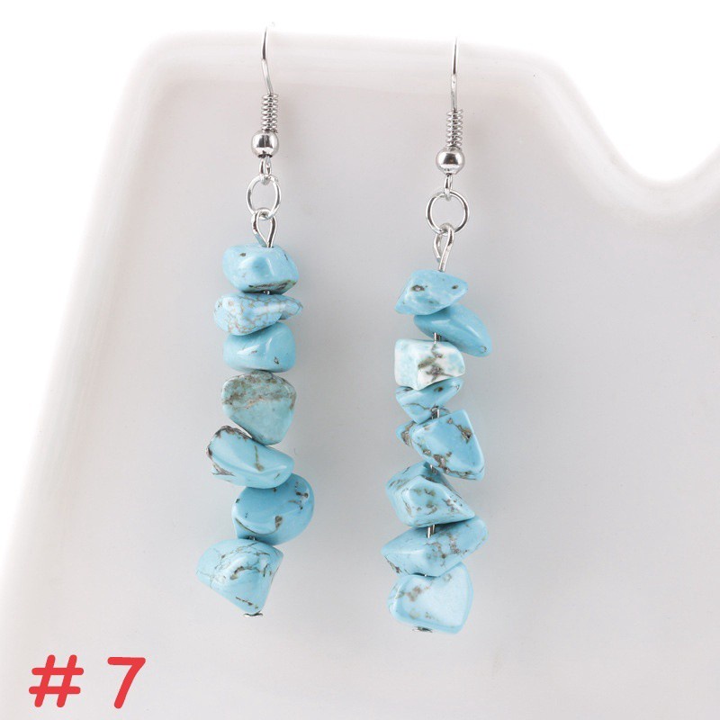 Anting Batu 7 Chakra Reiki Natural Stone