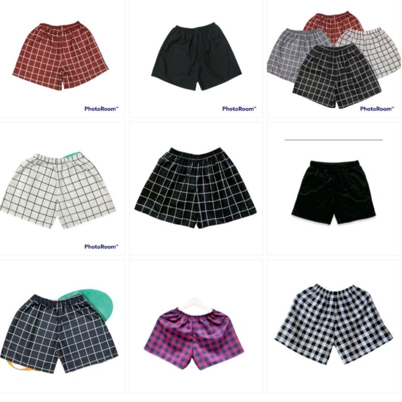 Celana Boxer Pria wanita Celana Pendek Cowok Remaja Dewasa Motif Polos Kotak kotak Boxer Tidur Boxer Square