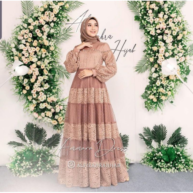 ammara dress by alfizahrahijab warna LIME