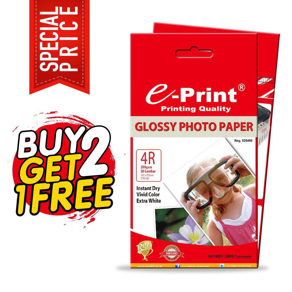 

Beli 2 gratis 1 e-Print Glossy Photopaper 4R