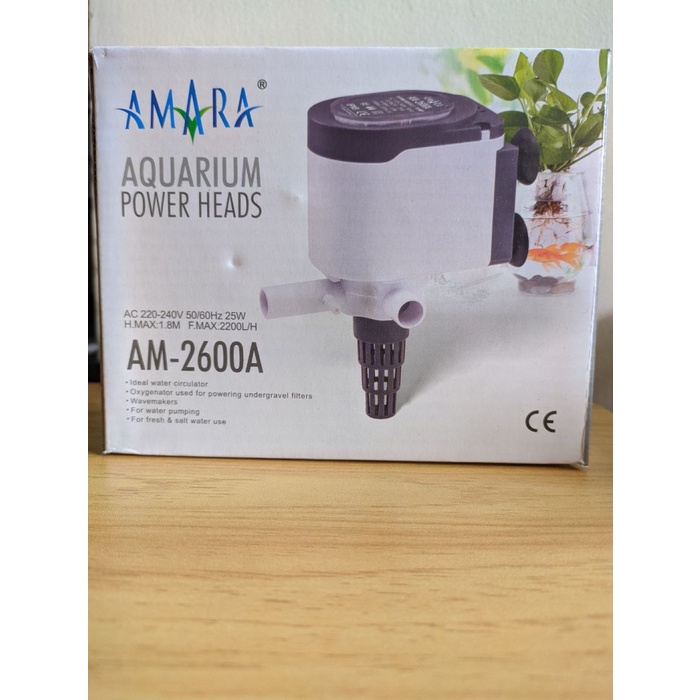 Pompa Air Celup Aquarium Power Head Amara AM-2600A AM2600A AM 2600A Mesin Akuarium Murah Low Watt