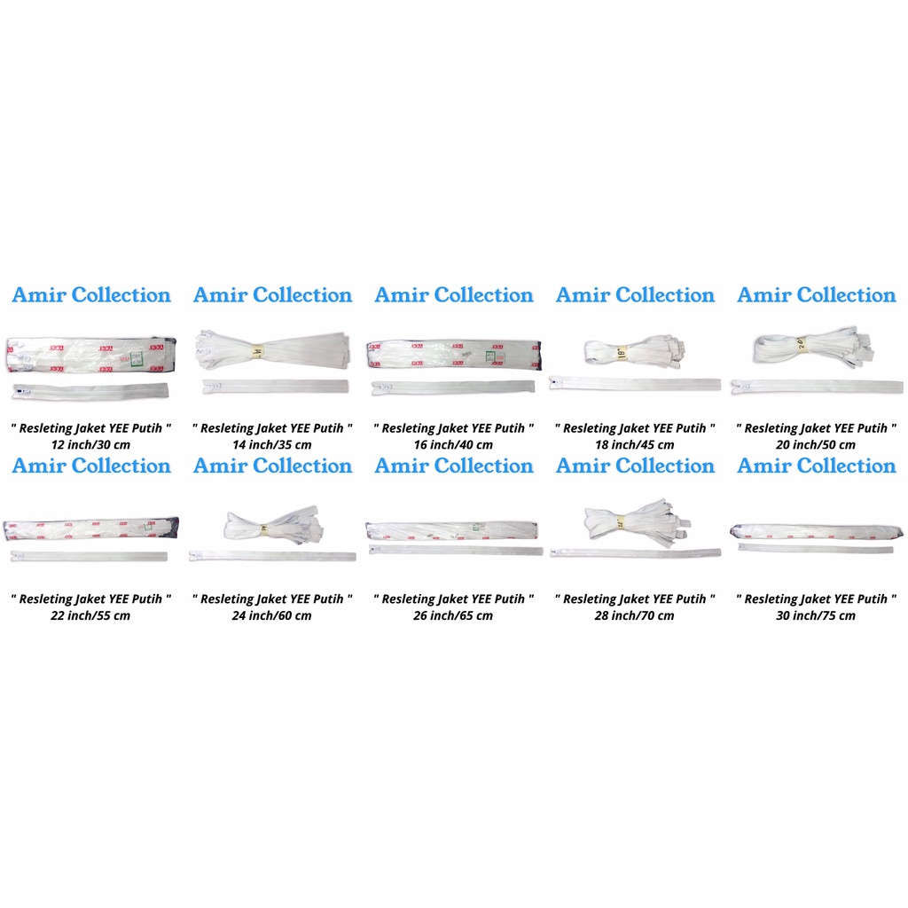 [ Eceran ] Resleting Jaket YEE Putih