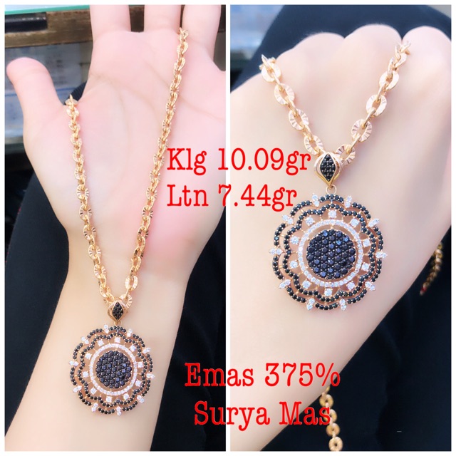 Kalung dan liontin emas 375%