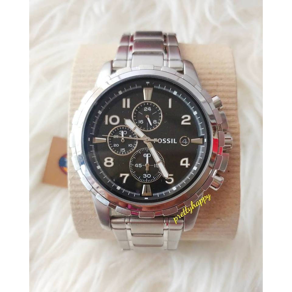 Fossil FS4542 Dean Silver Black Men Watch