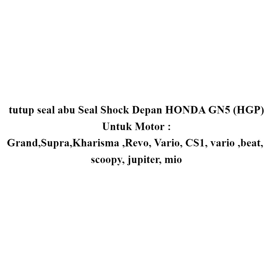 Seal Tutup Abu Sil Debu Shock Honda Vario Beat Fi Scoopy Spacy GN5