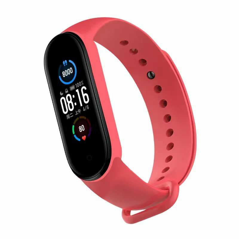 Strap Mi Band 3/4/5/6 Tali Pengganti Mi Band 3/4/5/6 Polos-GH#MERAH
