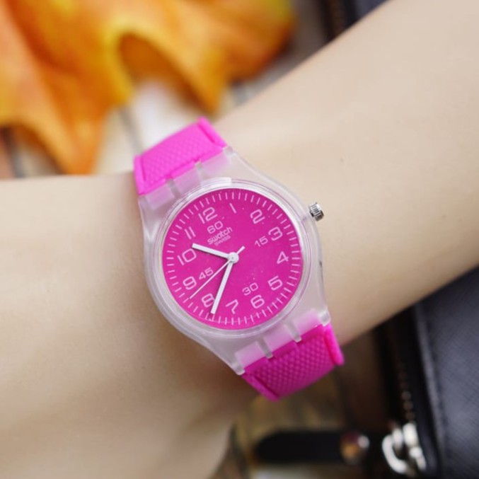 PROMO TERMURAH JAM TANGAN ANAK SWATCH RUBBER PINKFANTA
