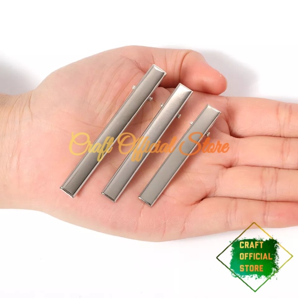 (6 pcs) Penjepit Rambut Buaya Polos Jepit Rambut Bahan Craft Aksesoris