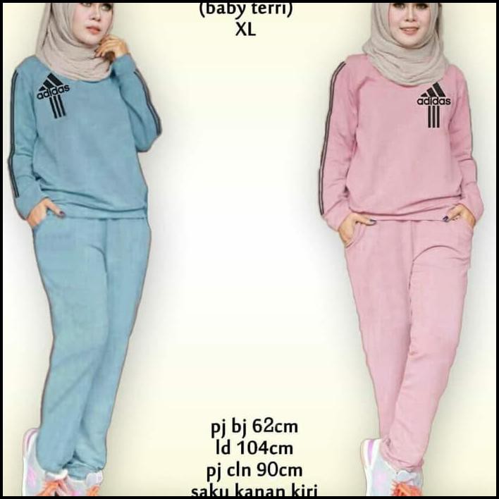 LM60376- 3 BAJU TRAINING WANITA SET ADIDAS