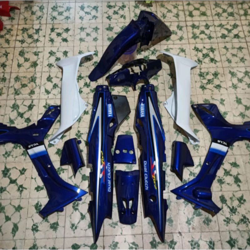 cover body set Fiz r biru putih