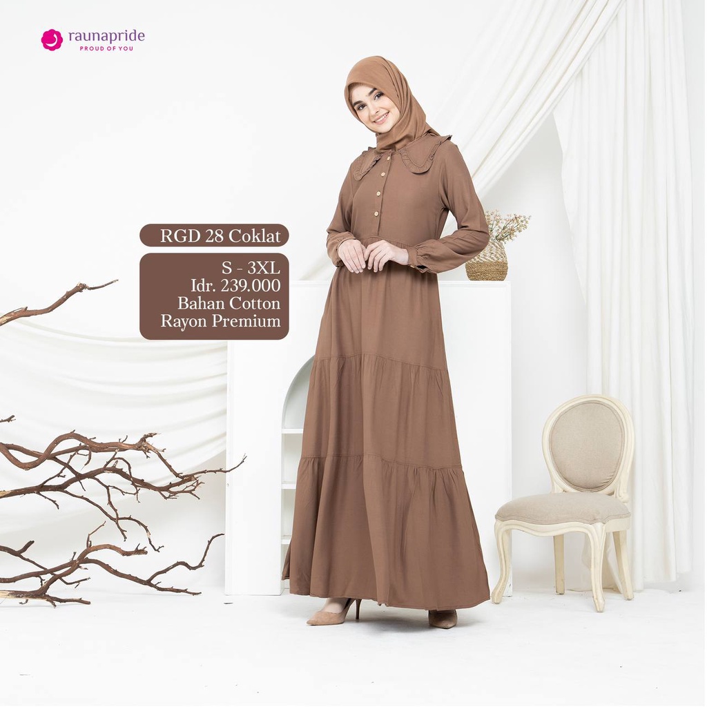 gamis rauna raunapride RGD 28 terbaru original gamis syari wanita muslimah
