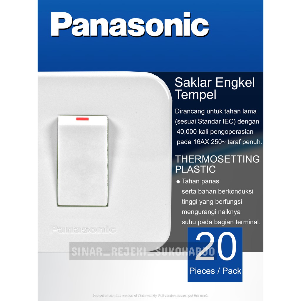 Panasonic Saklar Single Engkel WSJ3001 Outbow Switch Tempel OB Alphacube