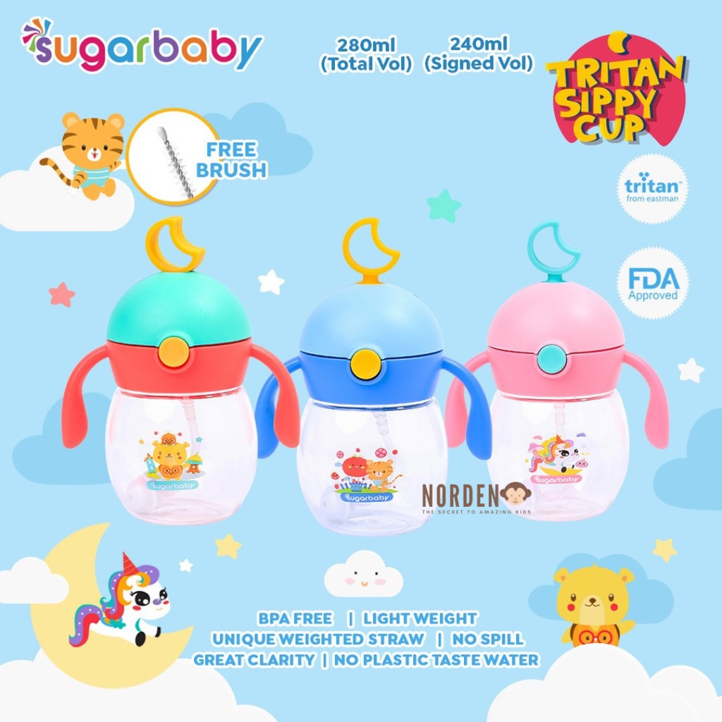 [ND] Sugar Baby Tritan Sippy Cup MOON & STAR / Botol Minum Bayi