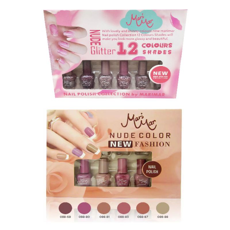 Kutek Marimar Nail Polish Nude &amp; Glitter Nude Series Kode: 088