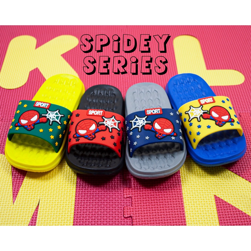 Sandal Anak Karet Motif Spiderman Slop Import - (8055) 30/35 - Sandal Anak Marvel