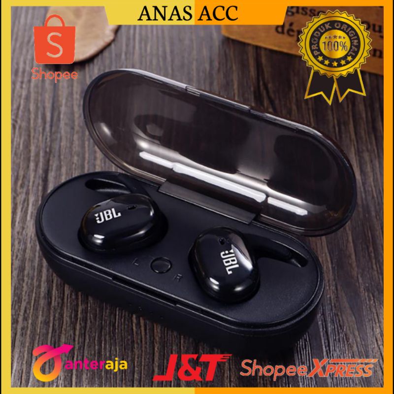 Handsfree Headset Bluetooth JBL TWS 4 Mic Super Bass Dua Kuping