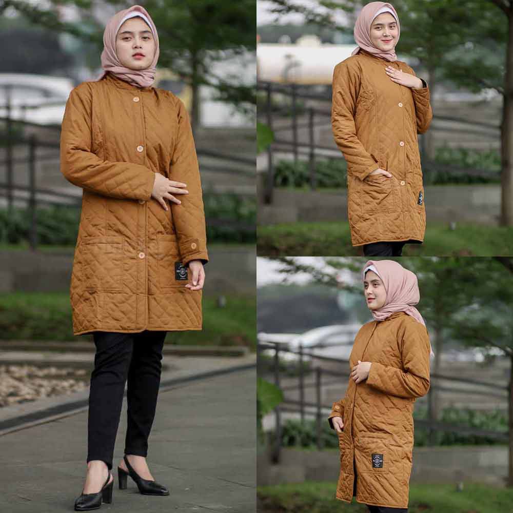 Jaket Jacket Panjang Wanita Cewek Cewe Muslimah Hijabers Hijaket Kekinian Terbaru Hijacket HJ BLV-4