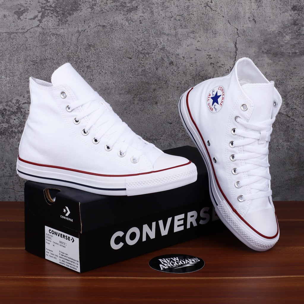 100% ORIGINAL BNIB Converse CT All Star Classic Full Optical White Putih High - Legit Art M7650C