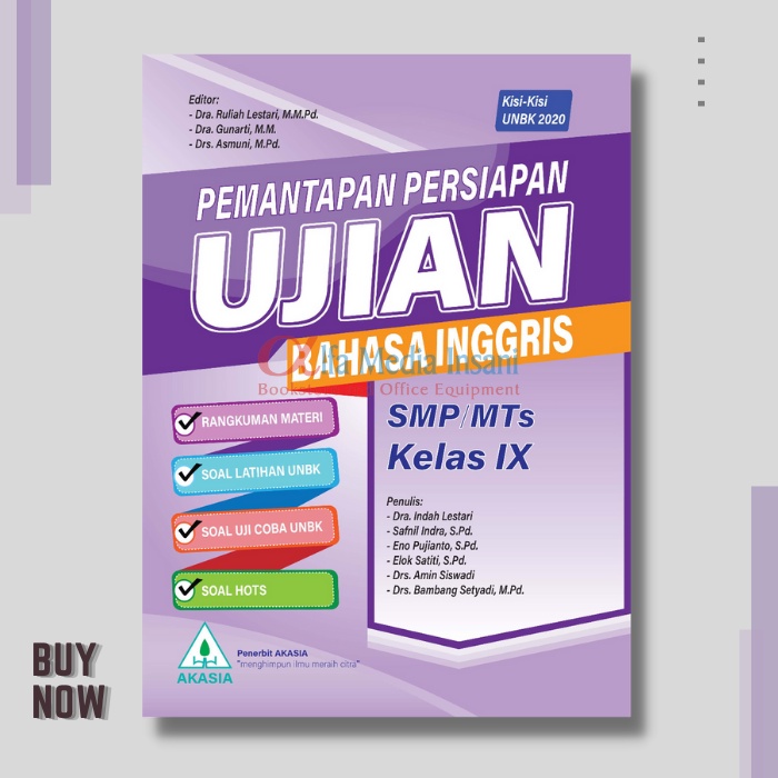 Buku Pemantapan Persiapan Ujian Nasional Akasia Kelas 9 Bahasa Inggris