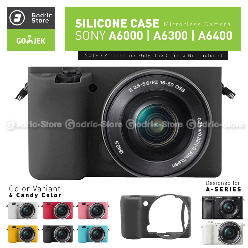 godric silicone sony alpha a6000 a6300 a6400 silikon case   sarung silicon kamera mirrorless