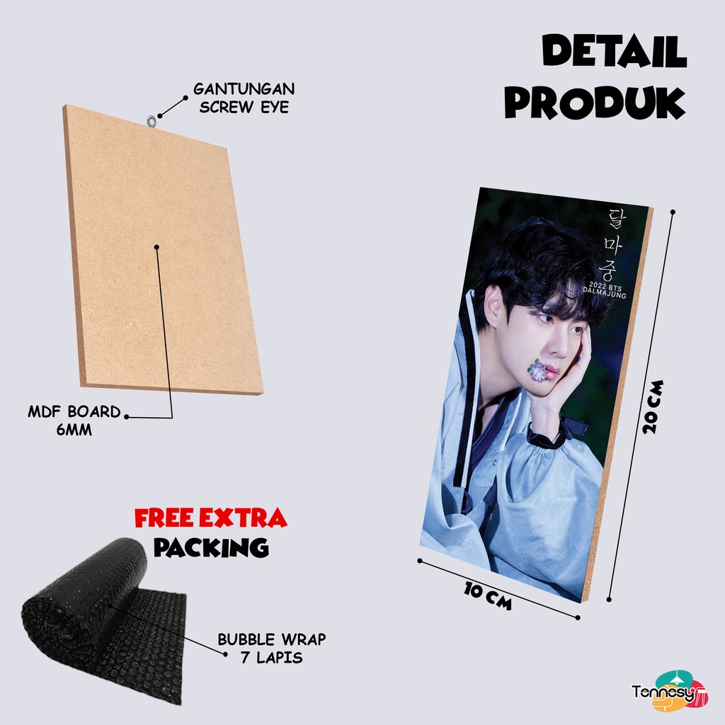 TENNESY HIASAN DINDING BTS DALMAJUNG KOREA 10x20CM PAJANGAN KAYU WALL DECOR POSTER DEKORASI DINDING KAMAR TIDUR RUMAH KPOP KOREA