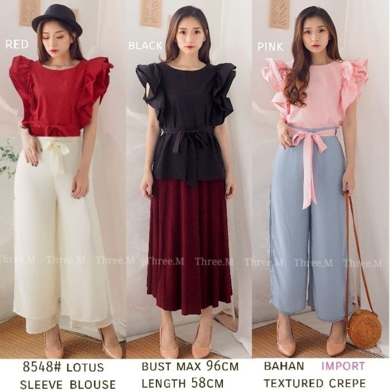 8548Baju cewek bahan import  Atasan terbaru style Korea Pakaian kekinian modis Blouse adem banget Ba
