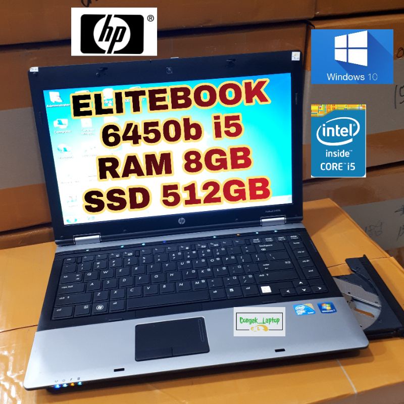 LAPTOP HP ELITEBOKK 6450b CORE i5-m520 |RAM 8GB |SSD 512GB |BERGRANSI
