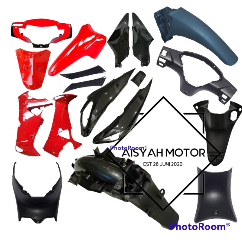 Full Bodi Dan Striping Honda Supra X 125 Lama Warna Merah Hitam