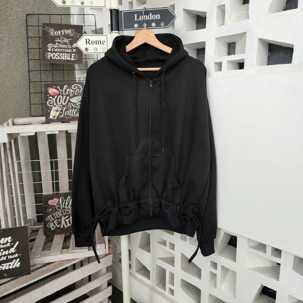 Zanah Jaket Trendy Wanita Serut Zipper Terbaru Bahan Pleece Korean Style