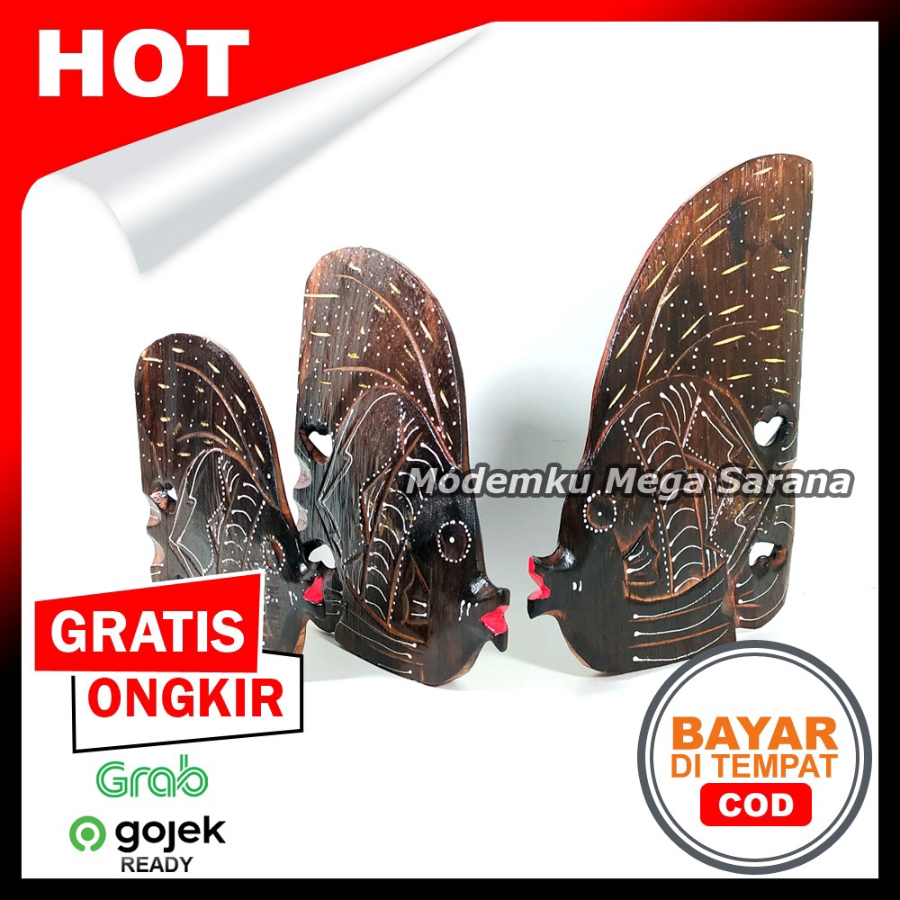 Pajangan Patung Ikan Cantik Coklat - Isi 3 pcs