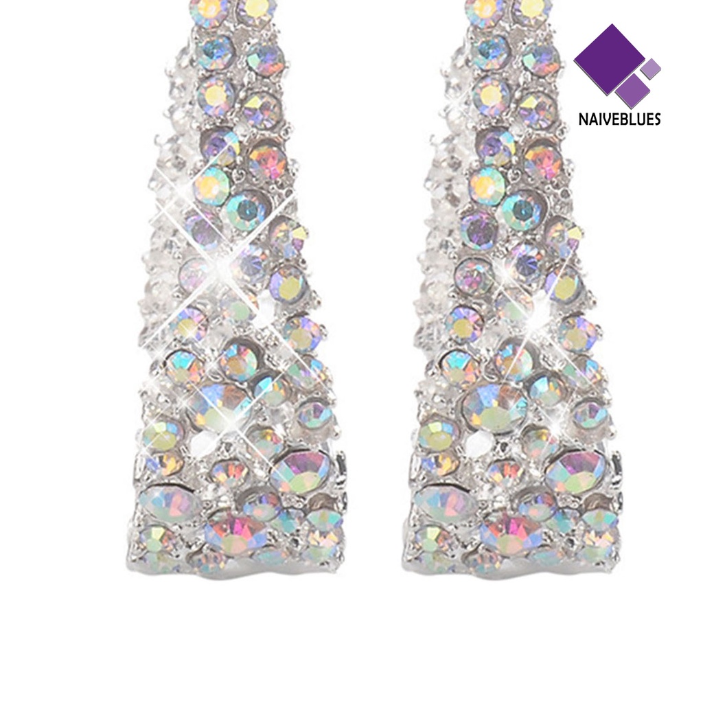 Anting Stud Bentuk U Shiny Multicolored Untuk Wanita