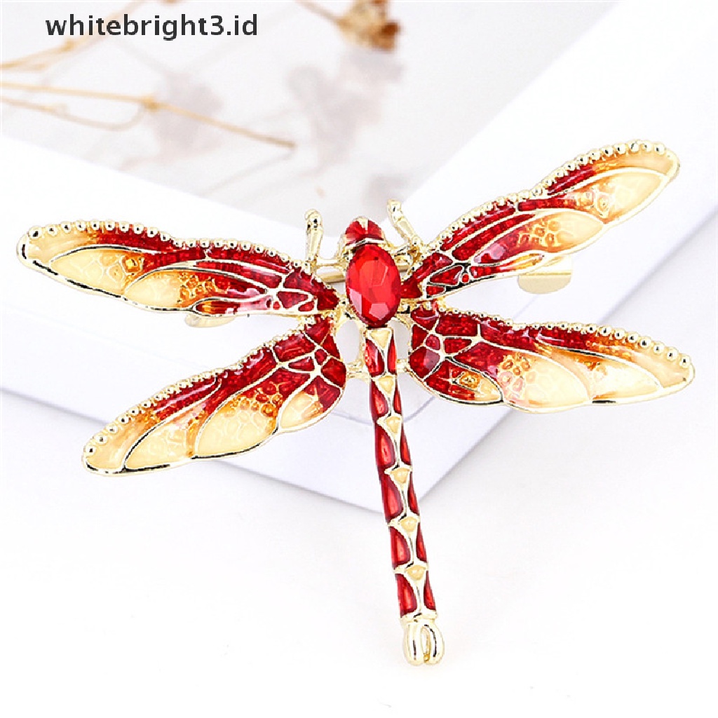 (whitebright3.id) Bros Pin Enamel Desain Capung Hias Berlian Imitasi Untuk Wanita