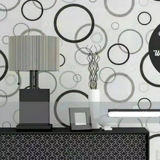 Wallpaper polkadot hitam 45x10/9 berkualitas premium pvc vinil