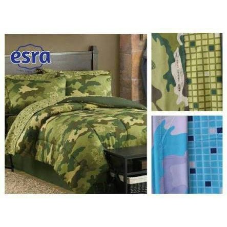 Bed Cover Set Motif Army Hijau Sprei Ukuran 120X200