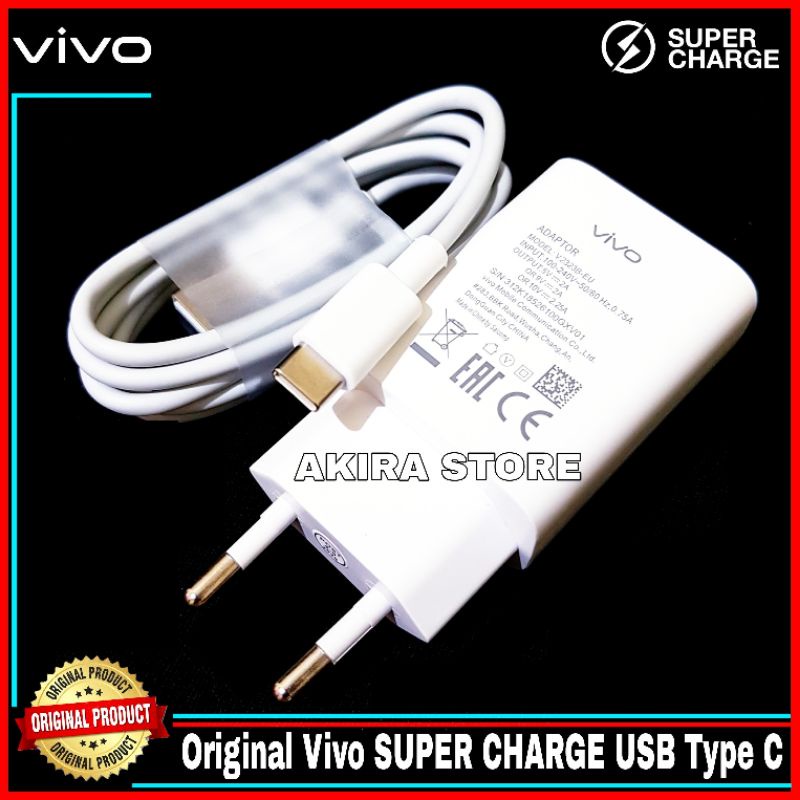 Charger Vivo Y51A USB C ORIGINAL 100% Fast Charging Type C 18 Watt