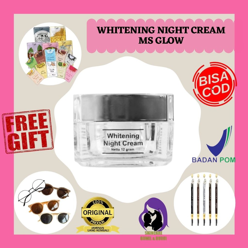 MSGLOW NIGHT CREAM ORIGINAL WHITENING NIGHT CREAM MS GLOW /  ms glow whitening night cream cream mal