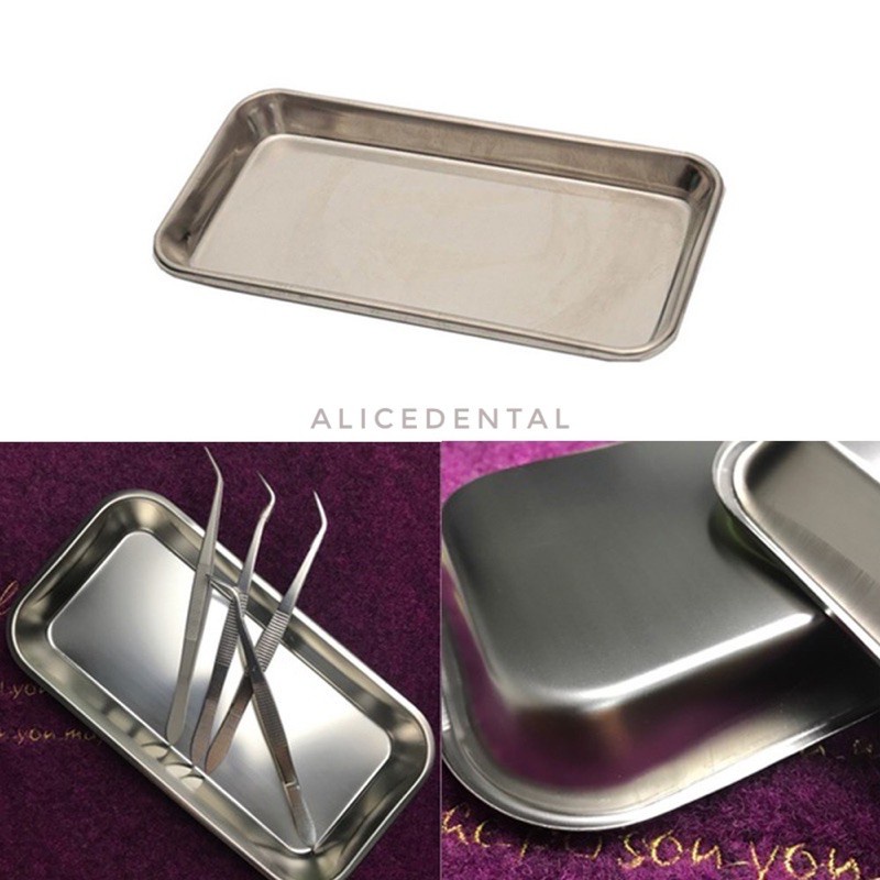 Dental tray kotak stainless steel medis mediacal instrument instrumen dokter gigi nierbeken baki nampan surgical alat neirbeken nierbekken neirbekken