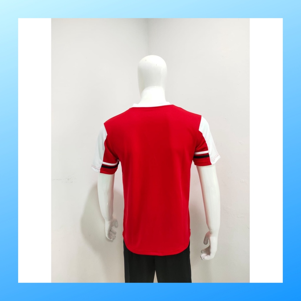 Kaos bulutangkis pria baju badminton atasan jersy wanita dewasa t-shirt outfit seragam kostum jersey olahraga casual suit pakaian jarsey oblong apparel sports jersi sudirman thomas uber cup bulu tangkis L159 merah sponsor