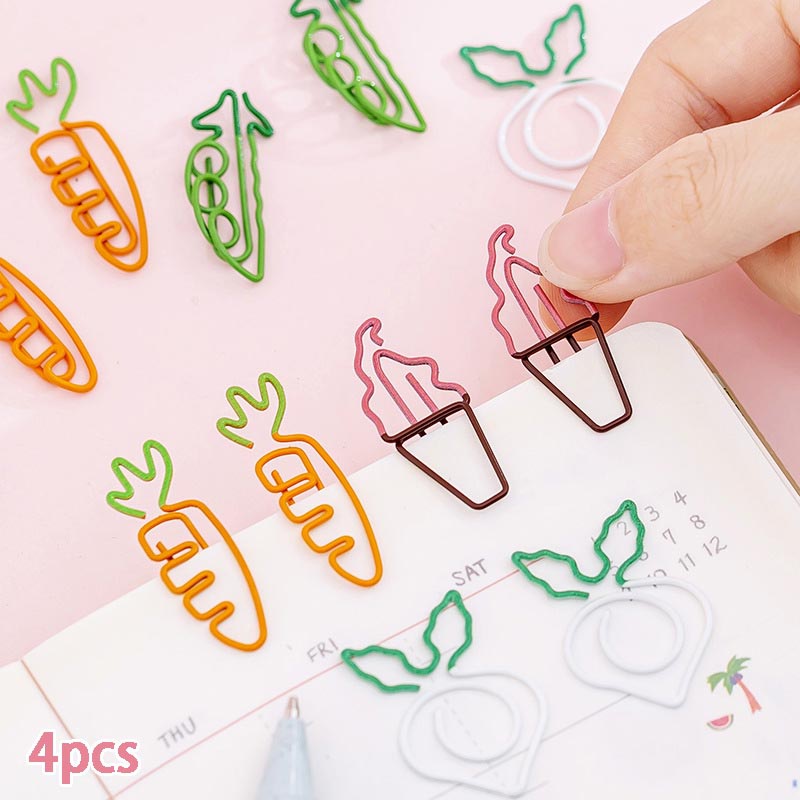 Carrot Shape Paper Clip Bookmark Student Book Page Clip Metal Clips Note Clip Document Organizing Tool