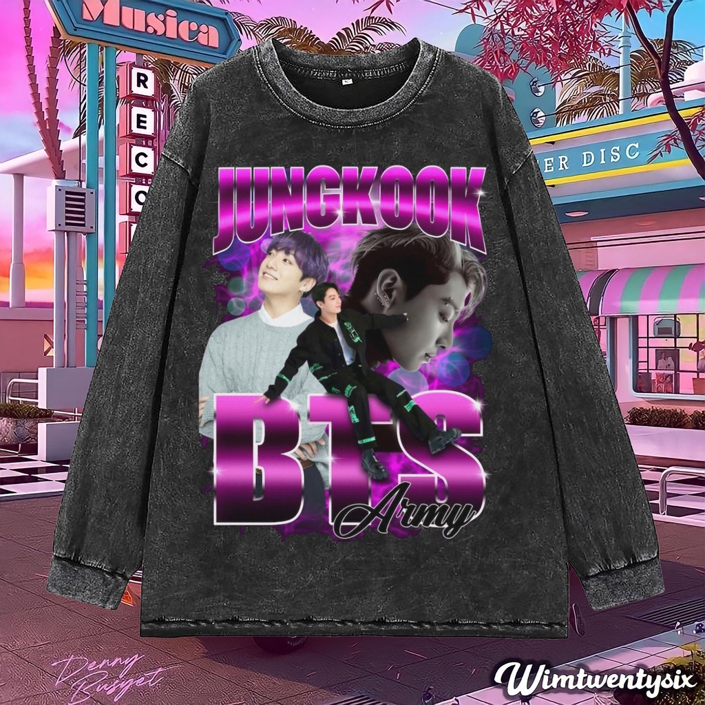 longsleeve | kaos oversize | oversize washing | t-shirt oversized | kaos “bts jungkook” vintage